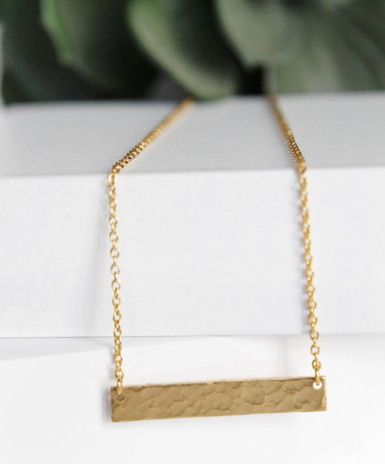 17” Brass bar necklace