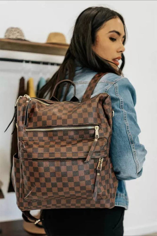 Plaid Backpack Purse
