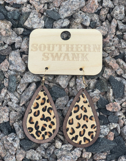 Leopard Print Teardrop Earrings