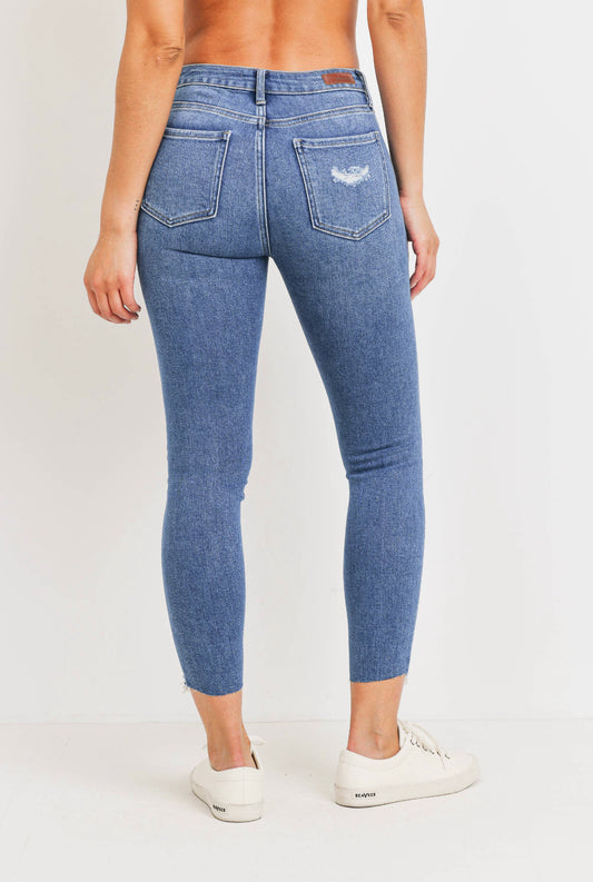 High Rise Distressed Skinny Jeans