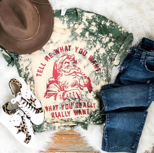 “Tell Me What You Want” Santa T shirt