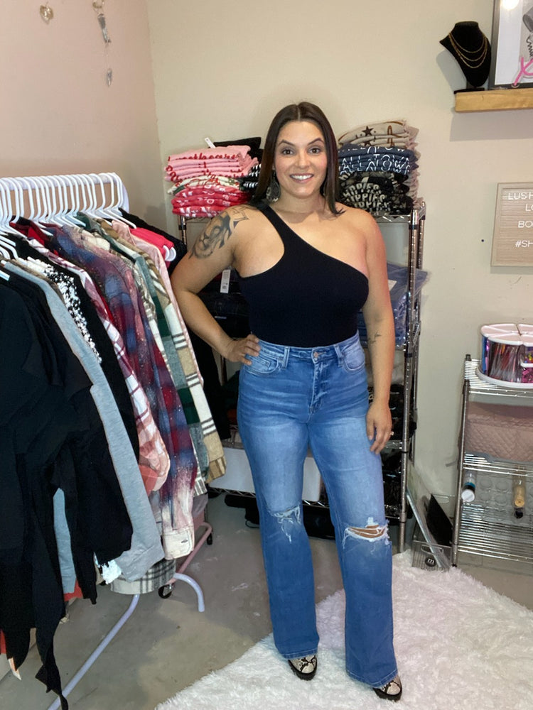 Black Ribbed Body Suit